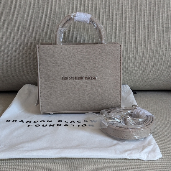 Brandon Blackwood ESR Tote taupe recycled leather silver hardware - Picture 2 of 12